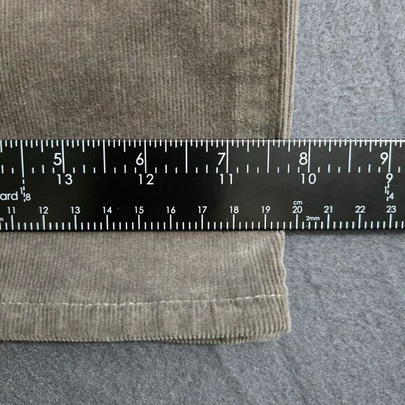 Talbots Women 12 Gray High Rise Corduroy Straight Leg Pants - Picture 12 of 14